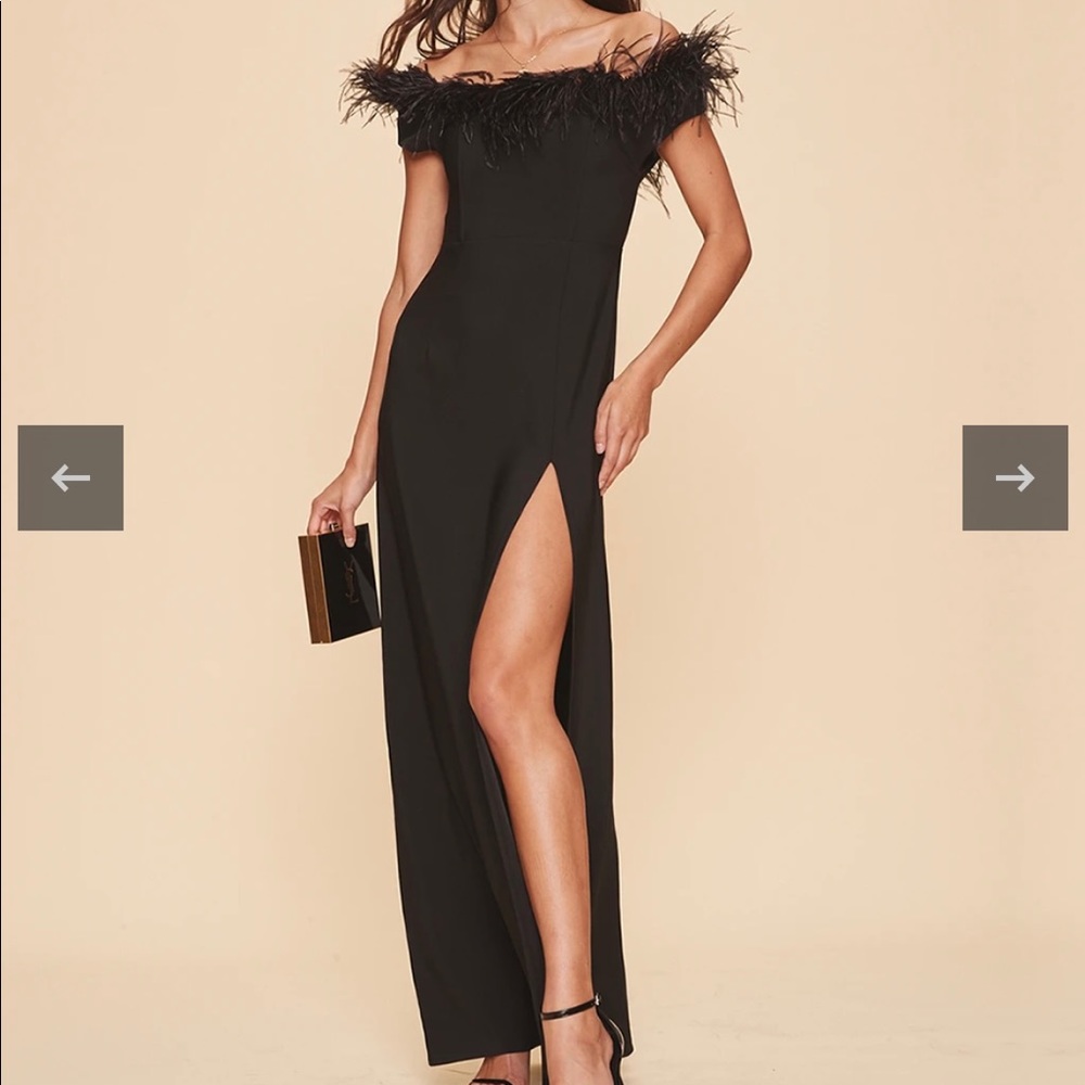 LPA gown with feathers